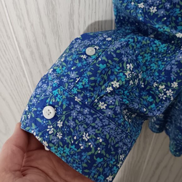 L.L. Bean Women's Cotton Button Up Shirt Blouse Long Sleeve Floral Top Size 3X - Picture 7 of 9